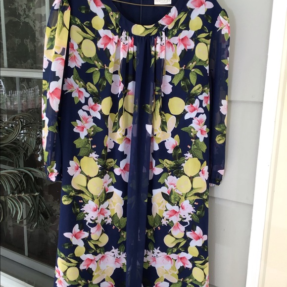 Ave-mended New York co. Womens flowered flowing Dress XXLarge silky polyester - Picture 7 of 13